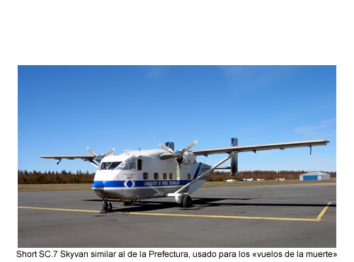 Short SC.7 Skyvan similar al de la Prefectura, usado para los «vuelos de la muerte»